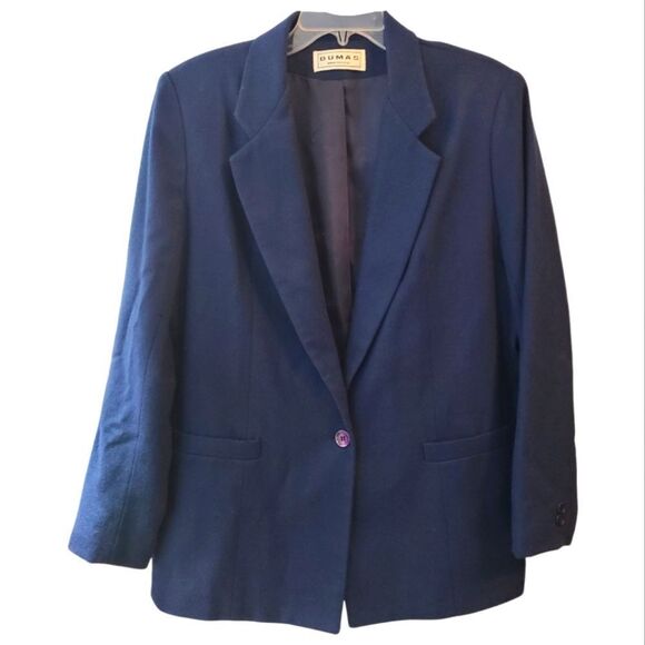 Dumas Navy Blue Wool Blazer Suit Jacket - Picture 1 of 7